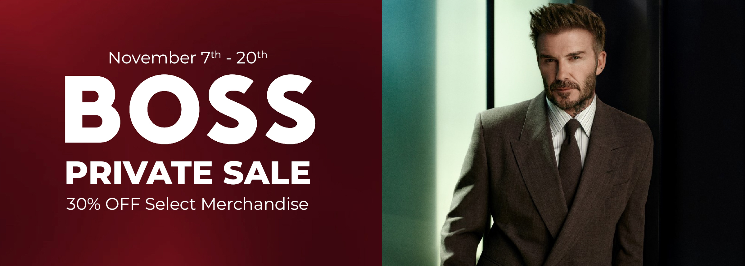 Hugo Boss Private Sale Website Hero Image Nov 2024