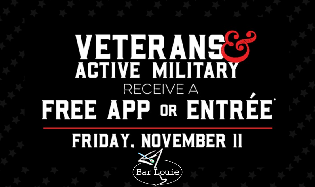 Free App or Entree for Veterans & Active Military Members Walden Galleria