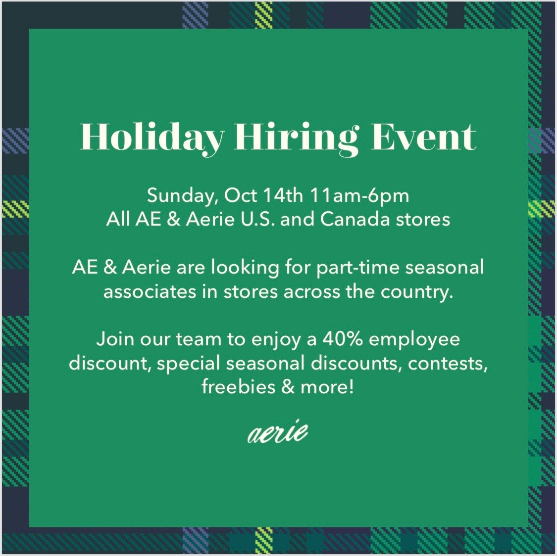 Holiday Hiring Event Walden Galleria