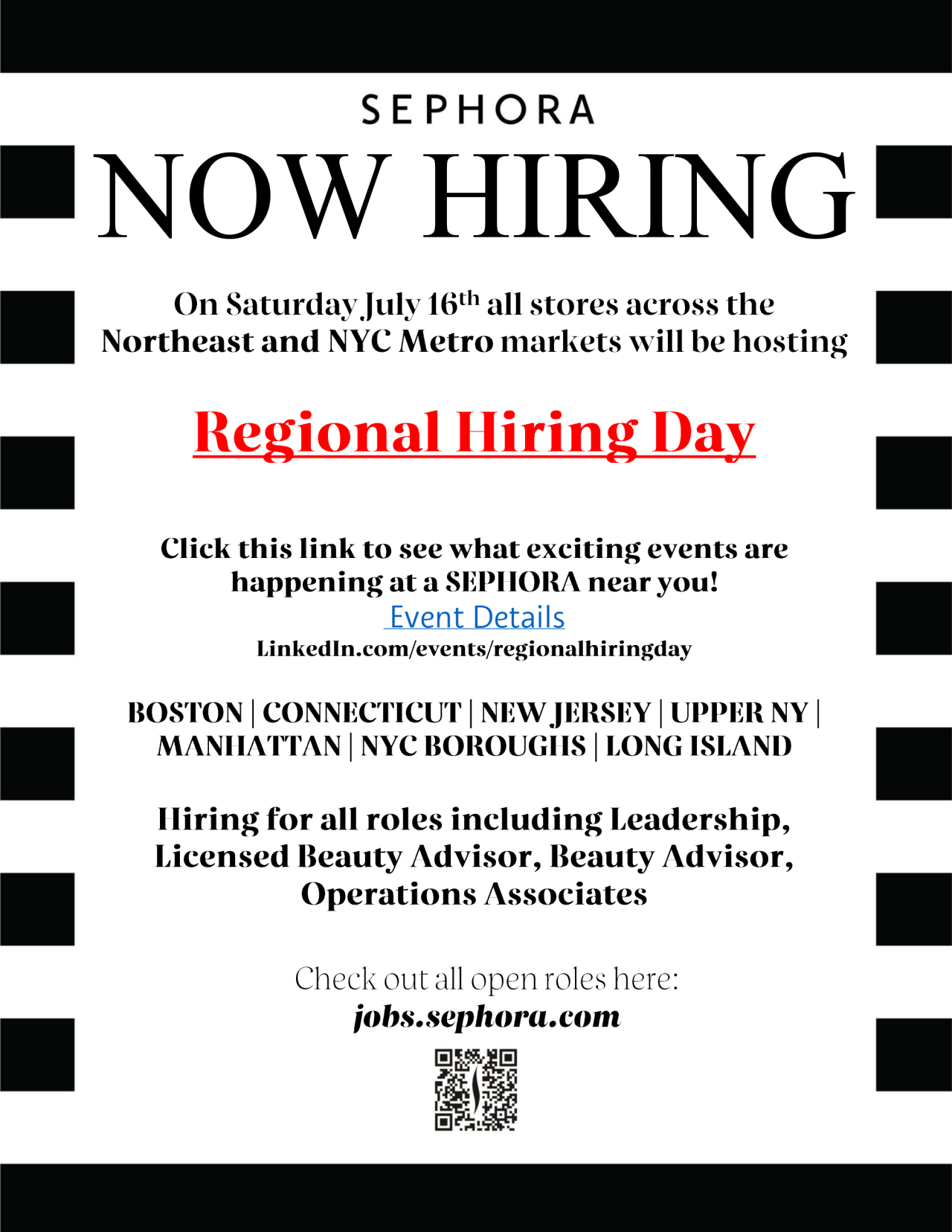 Sephora Job Fair Regional Hiring Day Walden Galleria